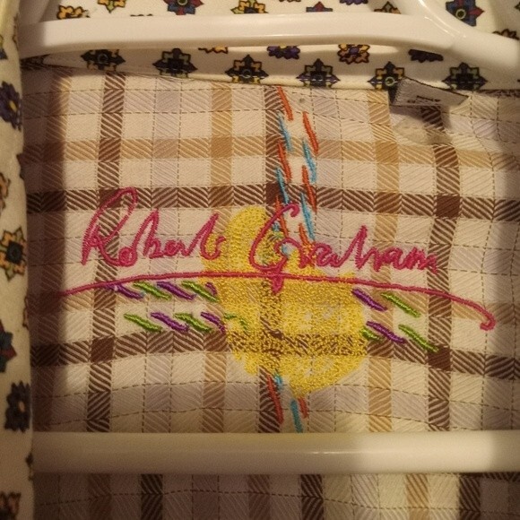 Robert Graham Men's Plaid Mixed Print Button Up Dress Shirt - Picture 3 of 11